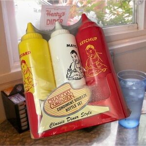 Condiment Squeeze Bottle Set - Red, Yellow, White
